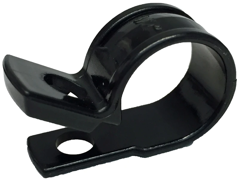 Cable Clamps, Black Plastic, 1/2-In. I.D., 12-Pk.