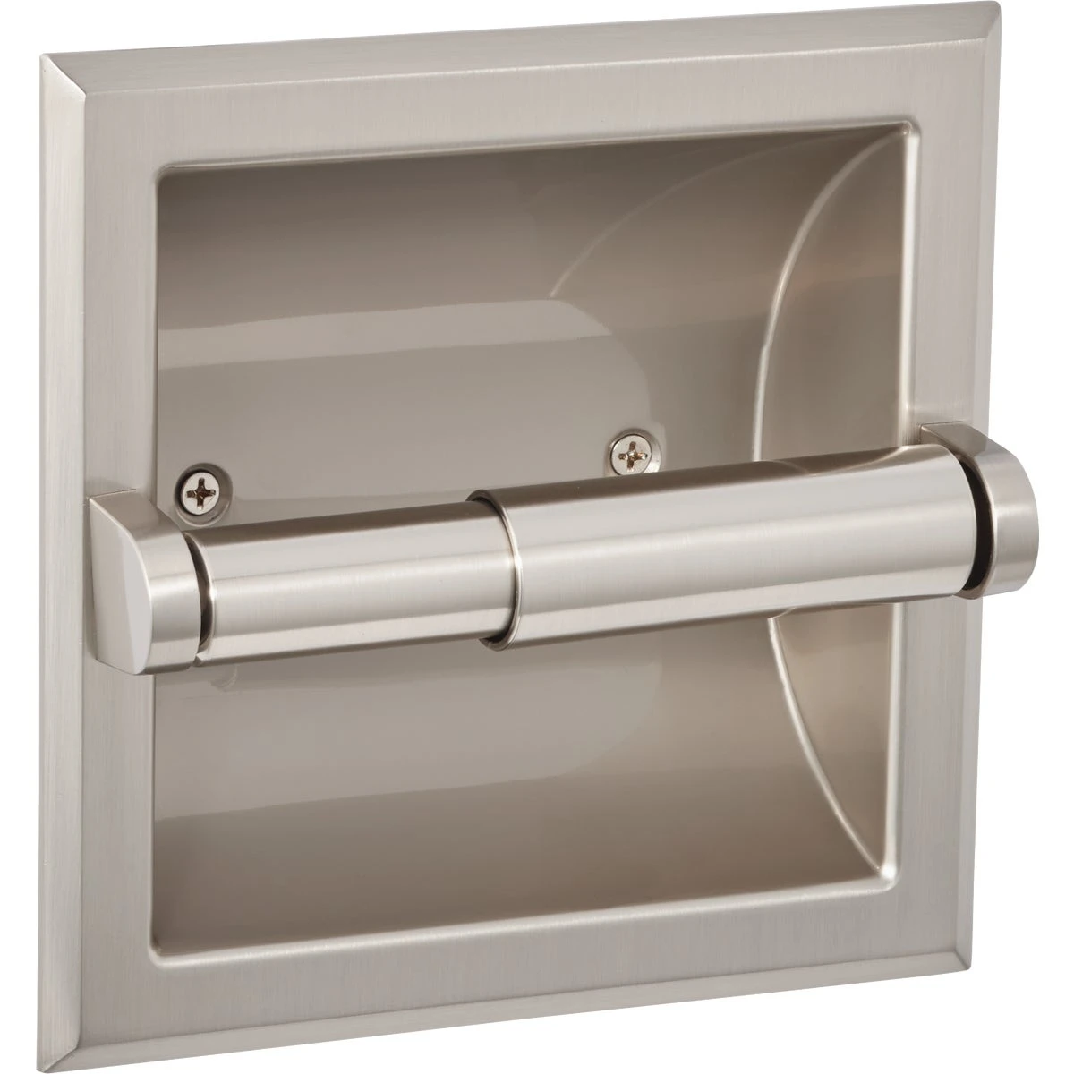 Aria Brushed Nickel Recessed Toilet Paper Holder - Model W-5228