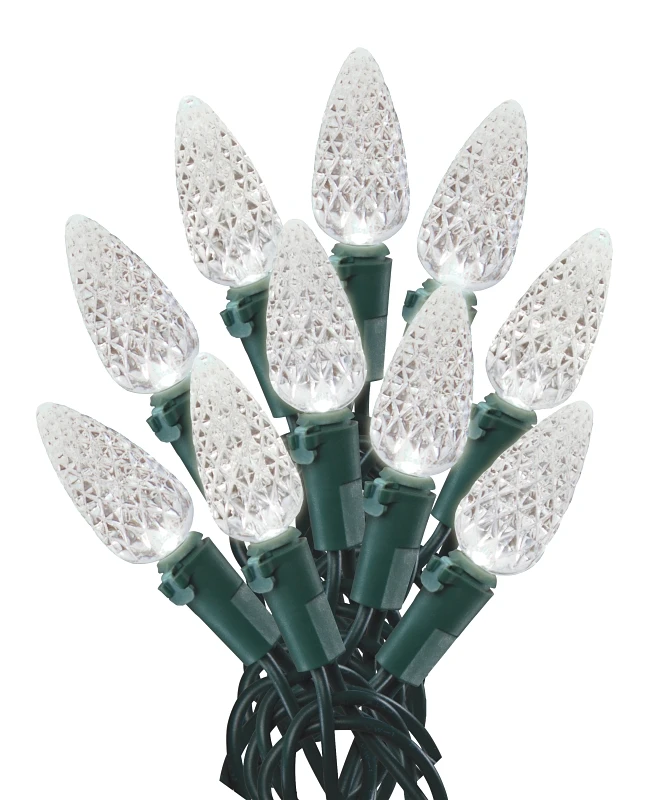 Holidaybasix U12e744a C6 Led White Christmas Light Set, 60 Lamps, 120v, 24 Pk