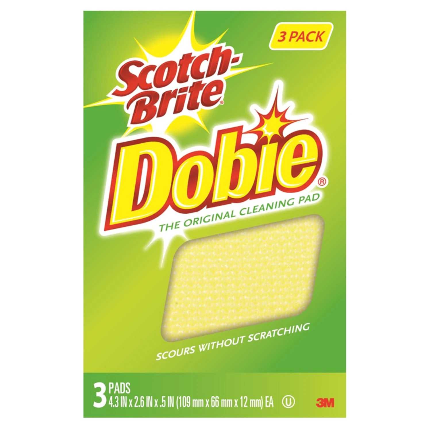Scotch-Brite Dobie 723-2F Cleaning Pad, 4.3 in L, 2.6 in W