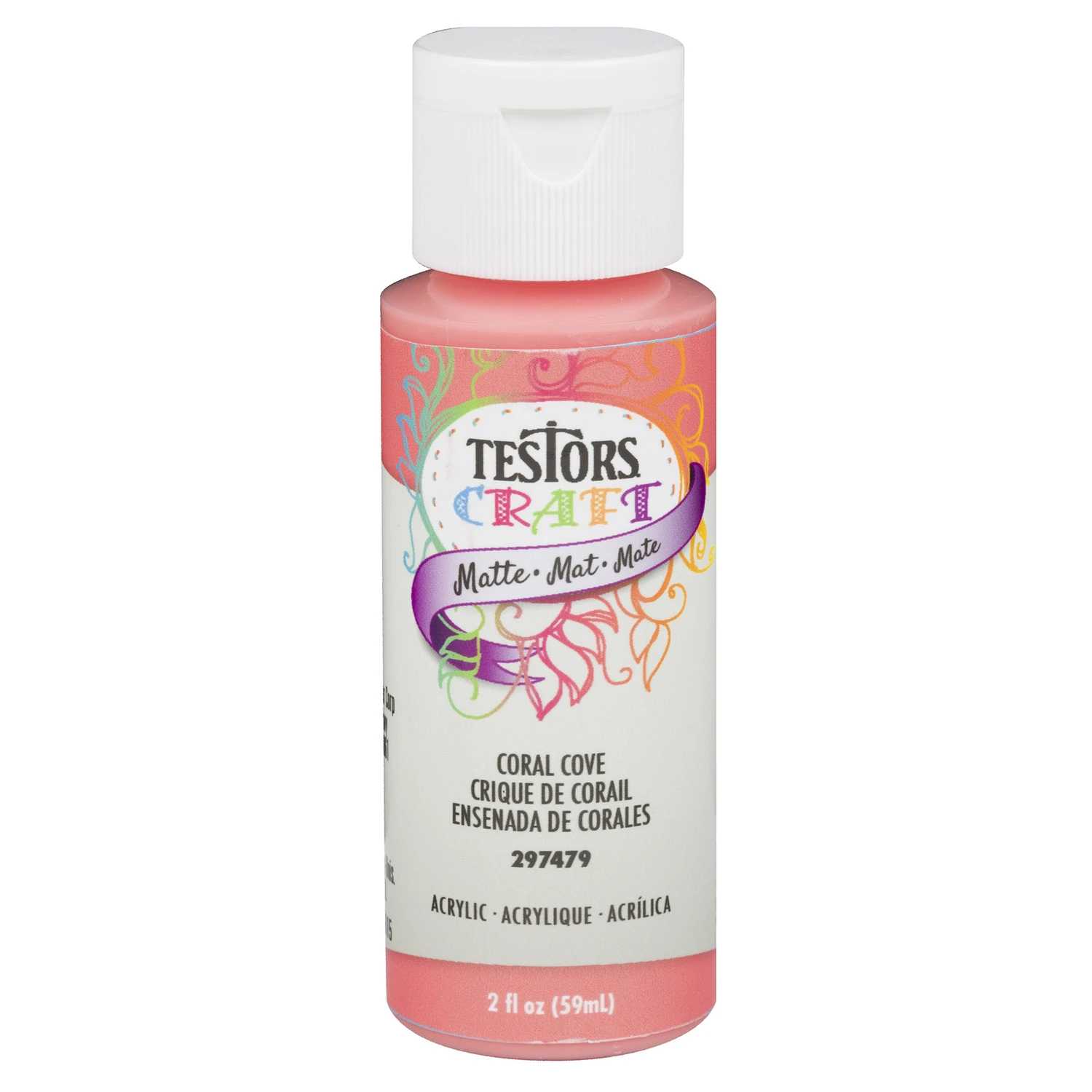 Acrylic Craft Paint, Matte Coral Cover, 2-oz.