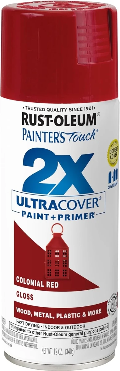 Painter's Touch 2X Spray Paint, Gloss Colonial Red, 12-oz.