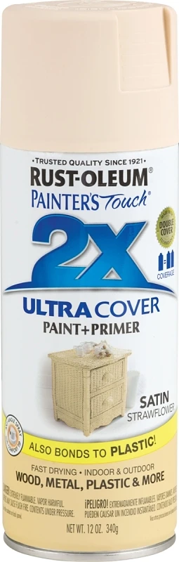 Painter's Touch 2X Spray Paint, Satin Straw Flower, 12 oz.