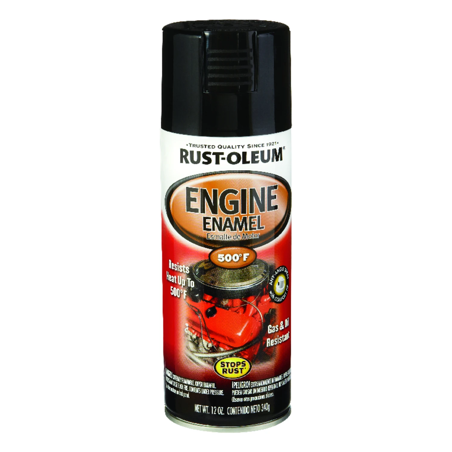 Rust-Oleum 248932 Engine Enamel Spray Paint, Black Gloss, 12 Oz