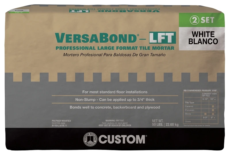 Professional Large Format Tile Mortar, White, 50 Lbs.