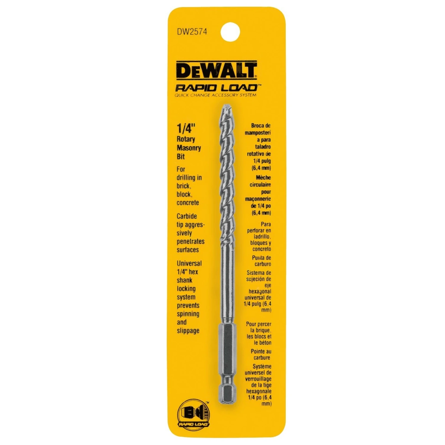 1/4 In. X 7 In. Rotary Masonry Drill Bit With Hex Shank
