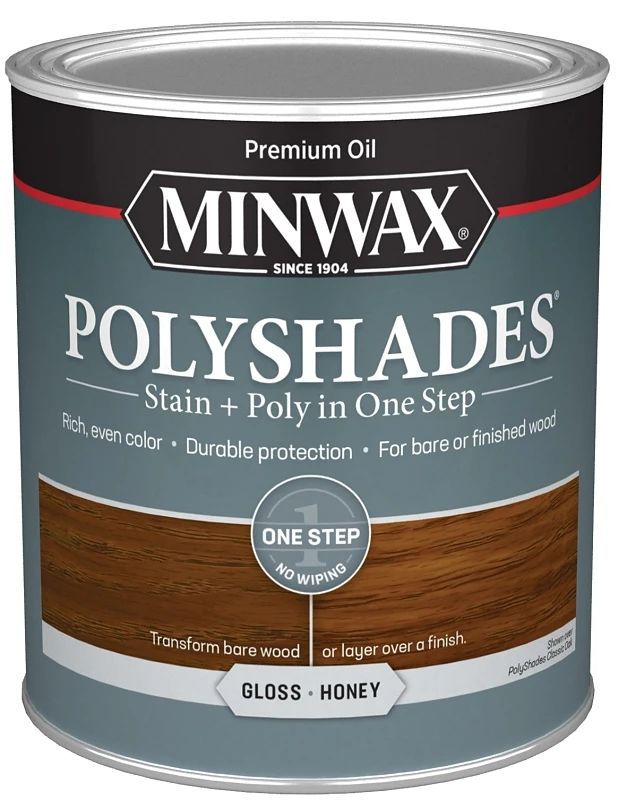 Polyshades Wood Finish + Polyurethane, Honey Gloss, Qt.