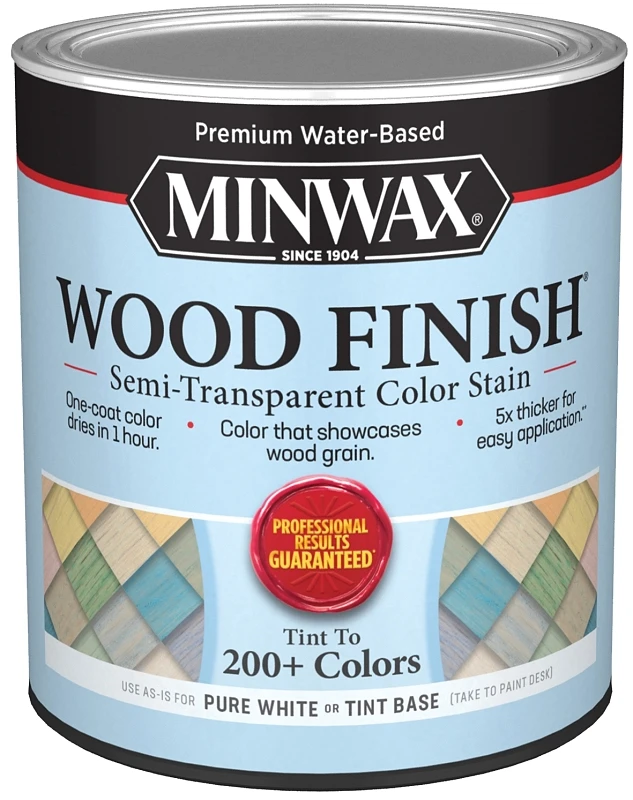 Wood Finish Stain, Water-Based, Semi-Transparent, White, 1-Qt.