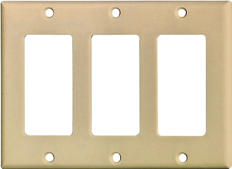 2163v-box 3-gang Thermoset Wall Plate, Ivory, Standard Size 4-1/2 X 6-3/8 In