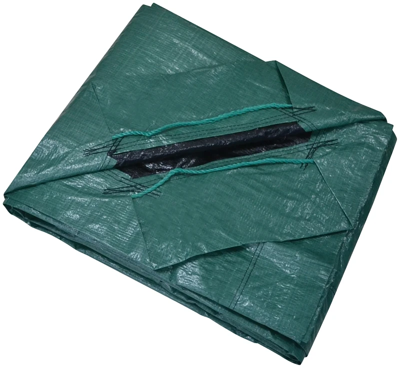 9 Ft X 9 Ft Yard Tarp With Drawstring, 8 Mil Thick, Green/black