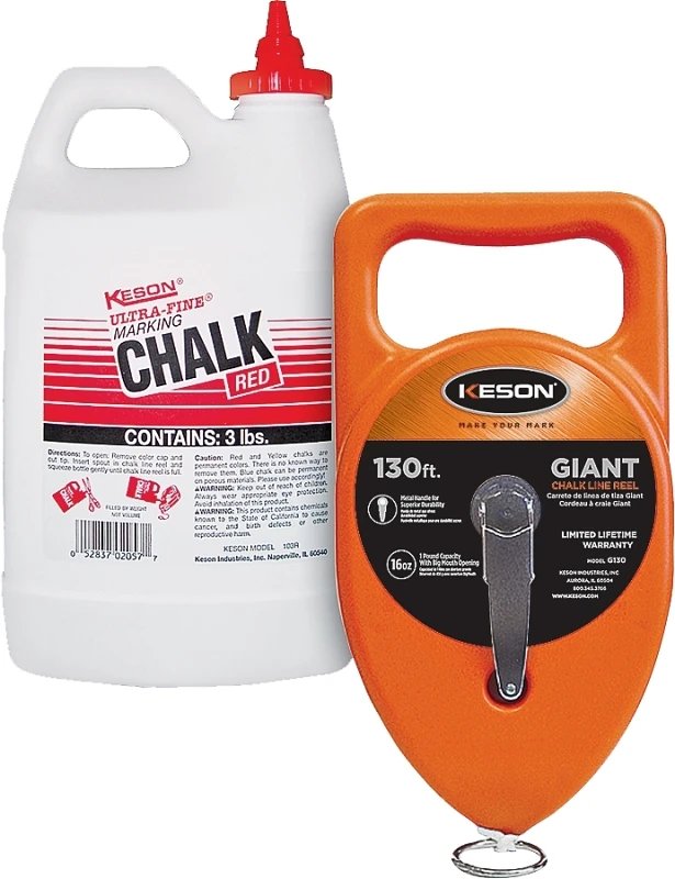 Giant 130 Foot Chalk Box With 3 Pound Red Chalk - Model G1303r