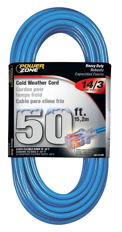 Orcw511730 Cold Weather Extension Cord, 14/3, 50 Feet