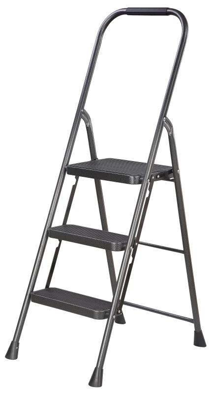 Folding 3-step Stool, Steel Frame, Hammertone Finish, 225 Lb Load Limit, Model Yc-632-3l