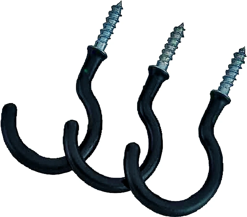 Landscapers Select GB0253L Storage Hook, 1.42 in L, 2-1/2 in H, Steel, Black, Zinc-Plated, Wall
