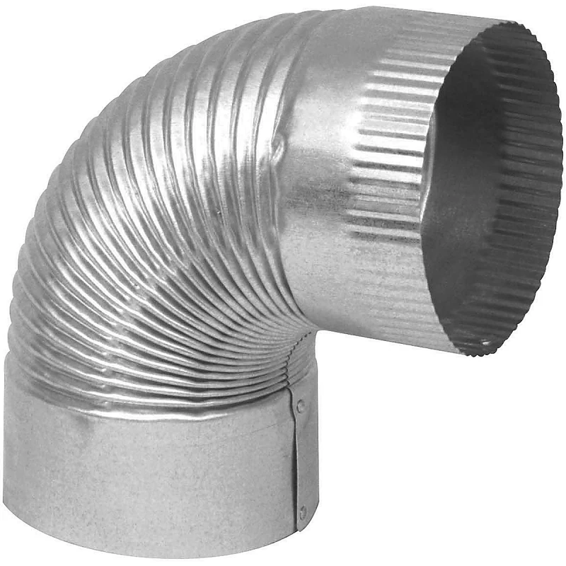 5 Inch 90 Degree Elbow Pipe 28 Gauge Galvanized Stove Pipe Fitting