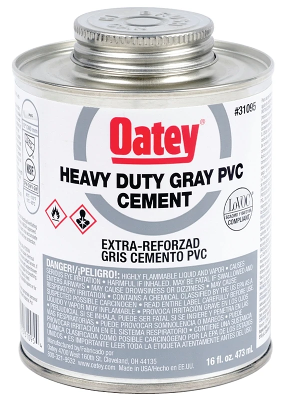 Heavy Duty Gray Pvc Cement 8 Oz For All Schedules And Classes