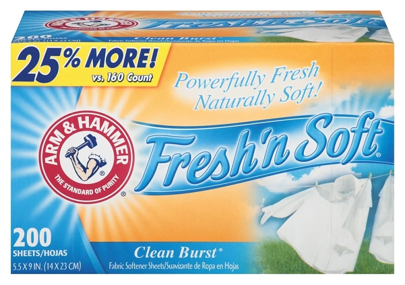 Fresh'n Soft Dryer Sheets, Clean Burst Scent, 200 Count, Ahfss