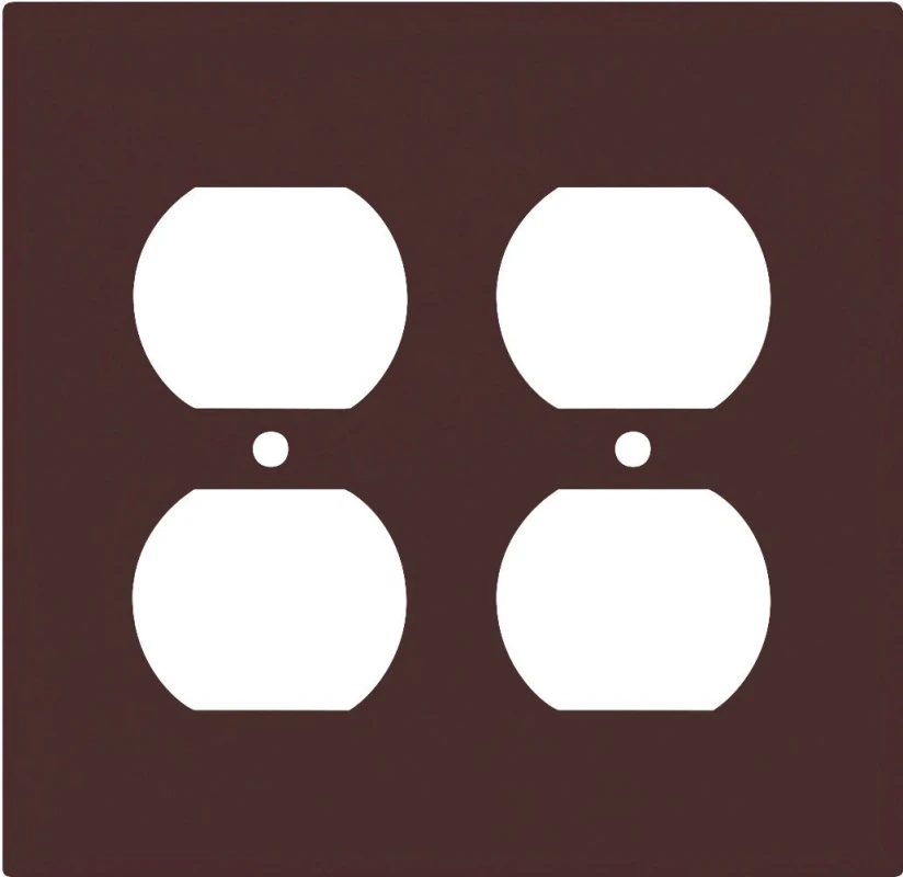 Pj82b 2-gang Receptacle Wall Plate, Brown, Polycarbonate, Pack Of 20