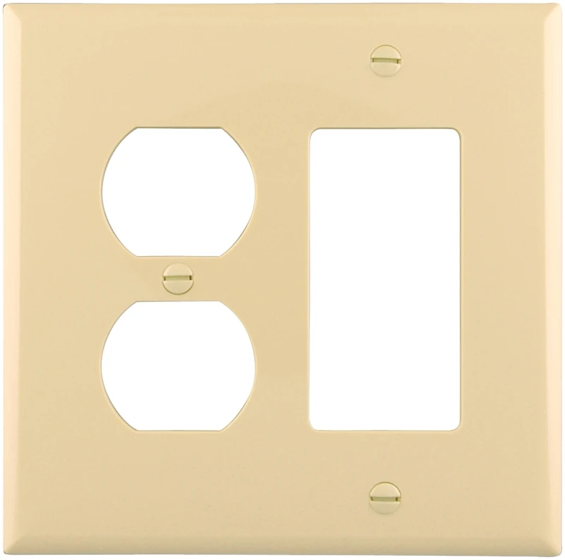 Cooper Pj826v Ivory Mid-size 2-gang Duplex & Decorator Wall Plate, 4.875' X 4.938', 20 Pk