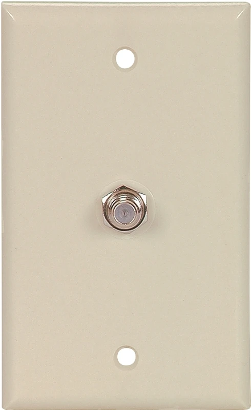 1172v Ivory Coaxial Jack With Wall Plate For Cable And Satellite