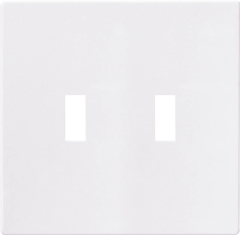 Pjs2w 2-gang Screwless Toggle Wall Plate, White, Mid-size
