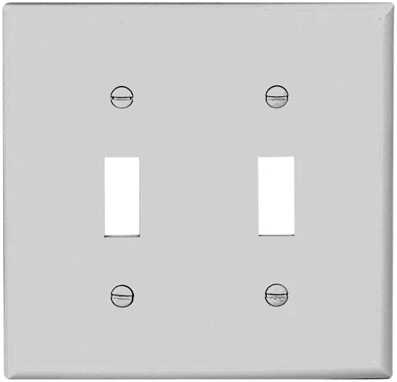 5139w 2-gang Nylon Toggle Wall Plate, White, Pack Of 10