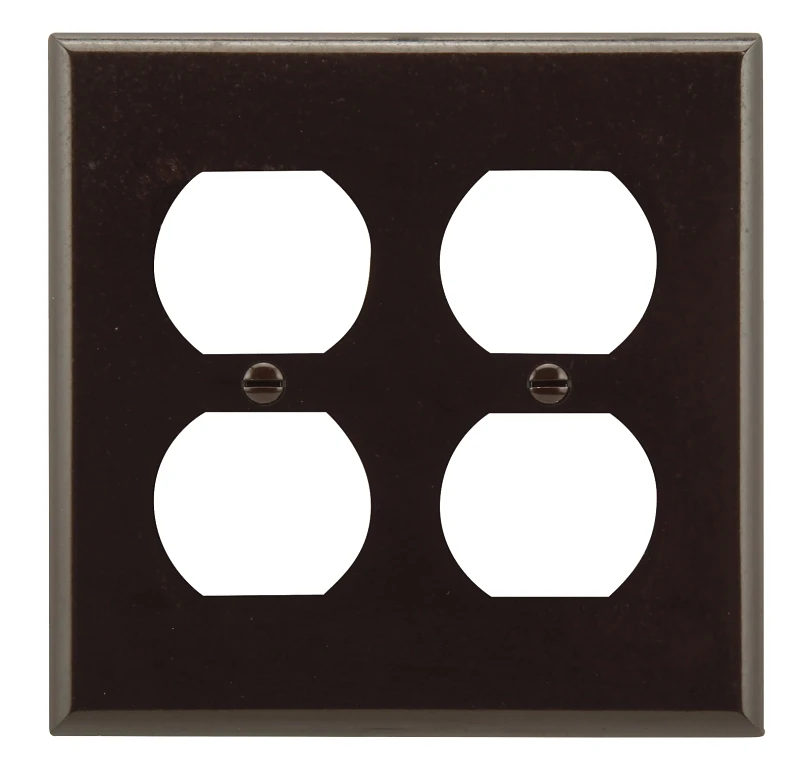 2150b-box Brown 2-gang Duplex Receptacle Wall Plate, 10 Pk
