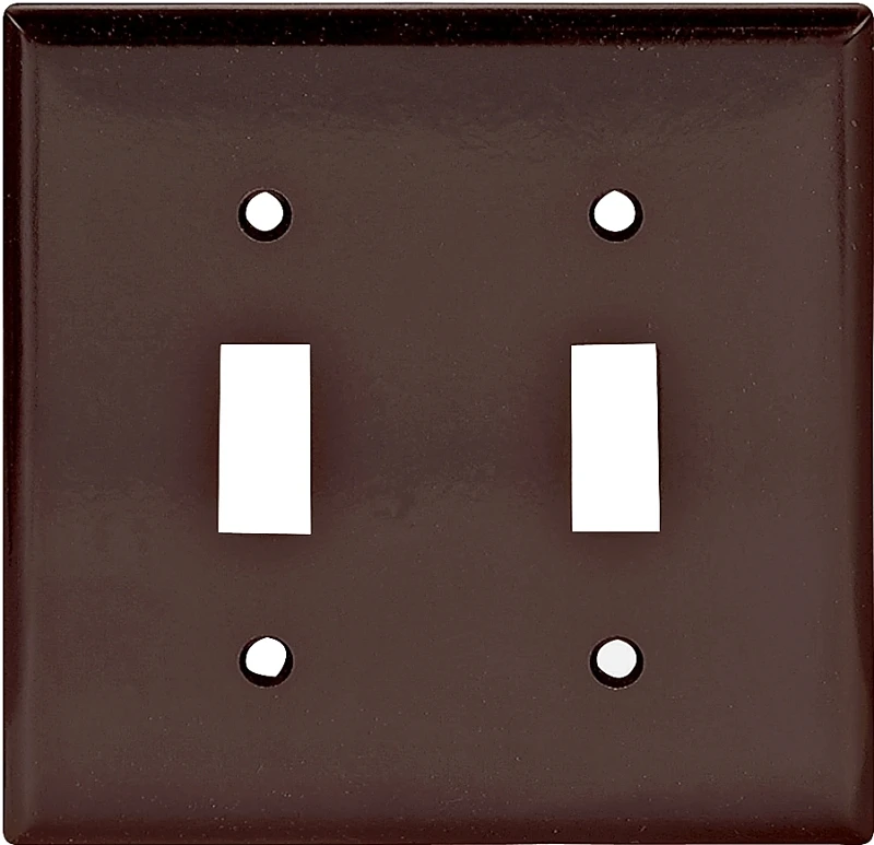 2139b-box 2-gang Standard Toggle Wall Plate, Brown, Pack Of 10