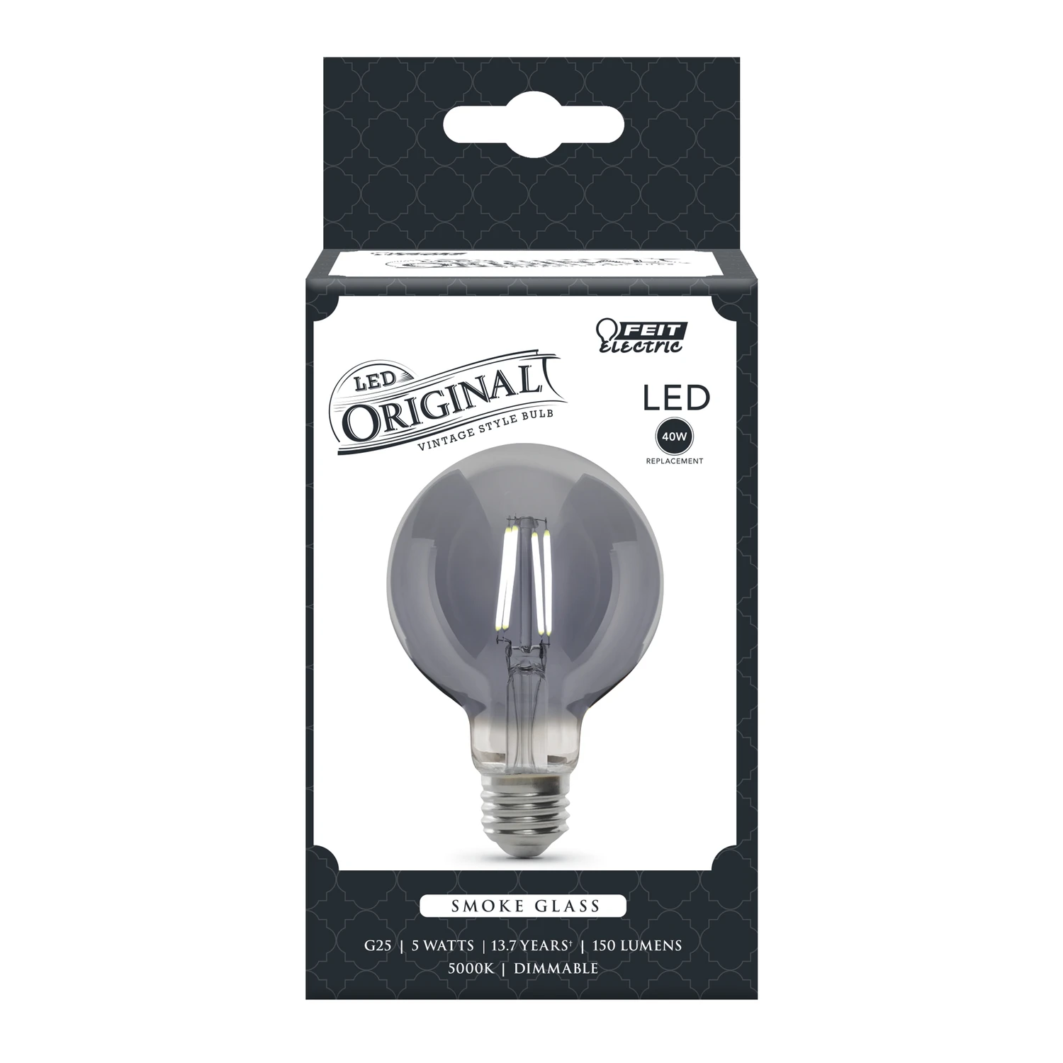 G25 E26 Filament Led Bulb Smoke Daylight 40w Equivalent 1 Pk 150 Lumens