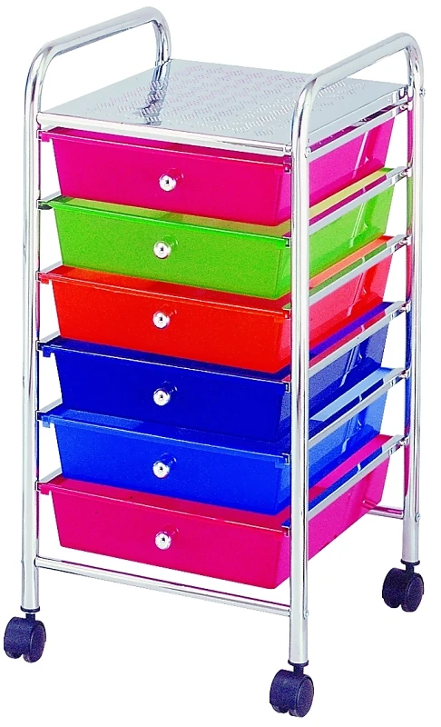 G006-ch 6-drawer Chrome Storage Cart For Organizing Tools And Crafts