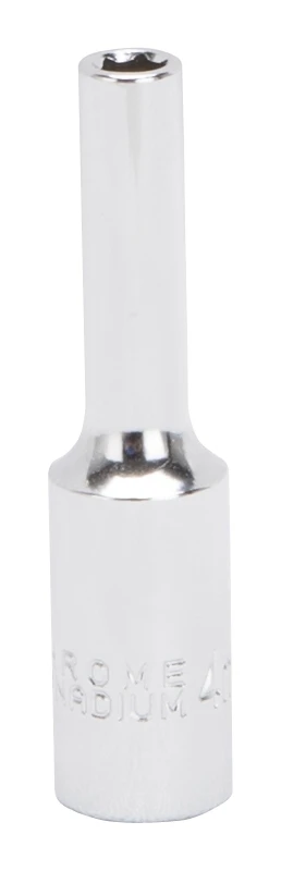 4mm Deep Socket 1/4 Drive 6 Point Chrome Vanadium Steel