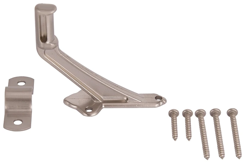 61-z083 Brushed Nickel Handrail Bracket, Zinc Die Cast, Adjustable Design