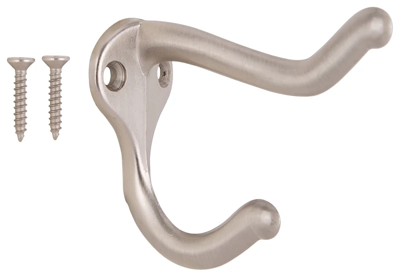 H62-b073 Satin Nickel Coat And Hat Hook - Durable Zinc Construction