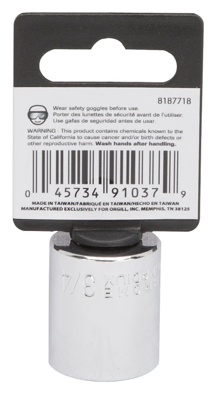 3/4 Inch 6 Point Standard Socket, 3/8 Inch Drive, Model Mt6495329