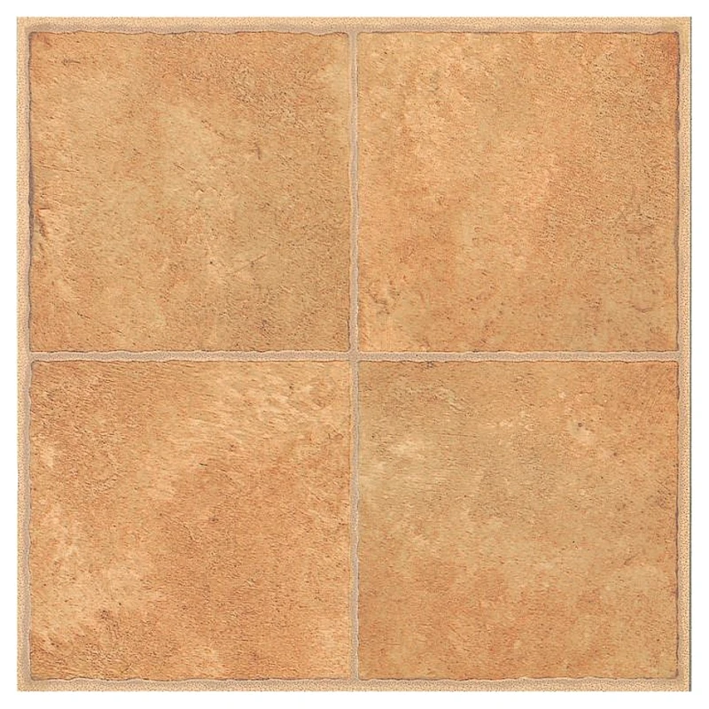 Self-adhesive Vinyl Floor Tile, 12 X 12 X 1.2mm, Beige Inlay