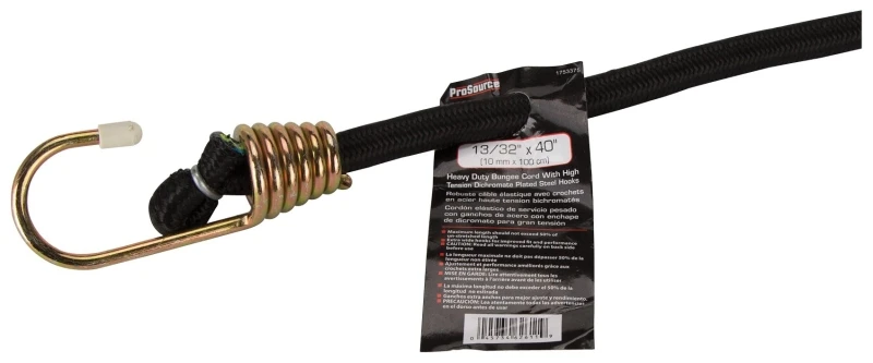 Mintcraft Fh64084-1 Heavy Duty Bungee Cord, 10 Mm Dia, 40 In L, Black, Pack Of 6