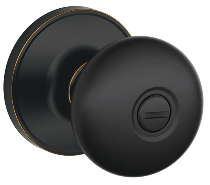 J40str716 Aged Bronze Stratus Privacy Knobset For Bed And Bath