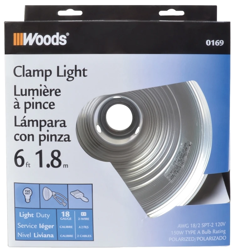 0169 8.5-inch Reflector Clamp Light With 6-foot Cord And Protective Grips