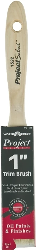 1522-1 Inch White Bristle Varnish Wall Brush With Walnut Handle
