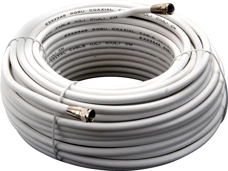 Rg6 Coaxial Cable 100 Feet White Pvc - Model Vg110006w