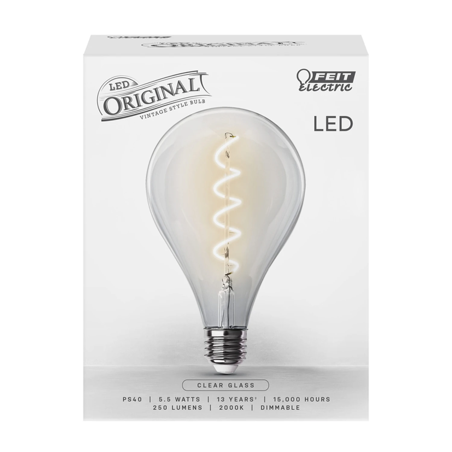 Feit Electric acres PS40 E26 (Medium) Filament LED Bulb Soft White 60 Watt Equivalence 1 PK