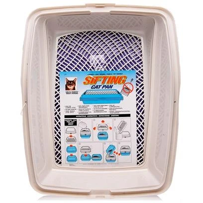 Large Sifting Enclosed Cat Litter Pan, 19.75" L X 15.25" W X 18" H