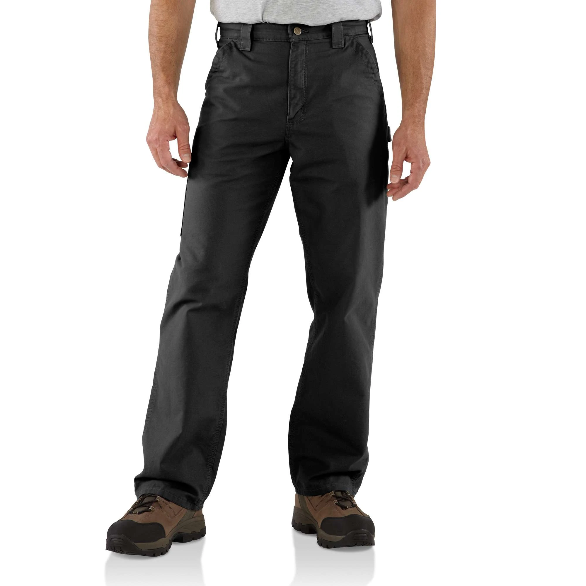 Men's Loose Fit Canvas Utility Work Pant, Black, Size W30