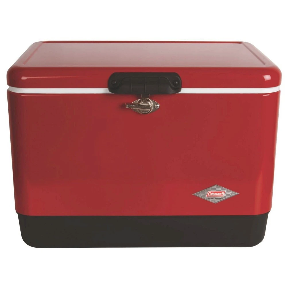 54-quart Steel Belted Portable Ice Cooler With Comfort-grip Handle - Red