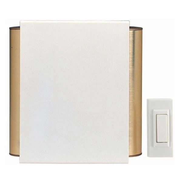 Sl-6180 Wireless Battery Operated Door Chime Kit - Off-white/satin Brass