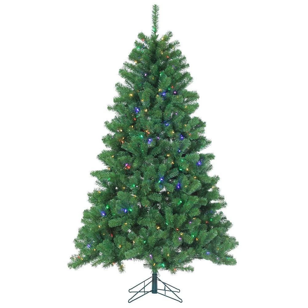 7 Ft. Pre-lit Led Montana Pine Artificial Christmas Tree With Multicolored Lights