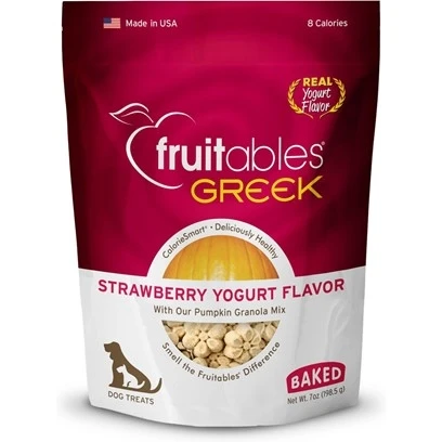 Crunchy Greek Yogurt Dog Treats, Strawberry Flavor, 7 Ounces