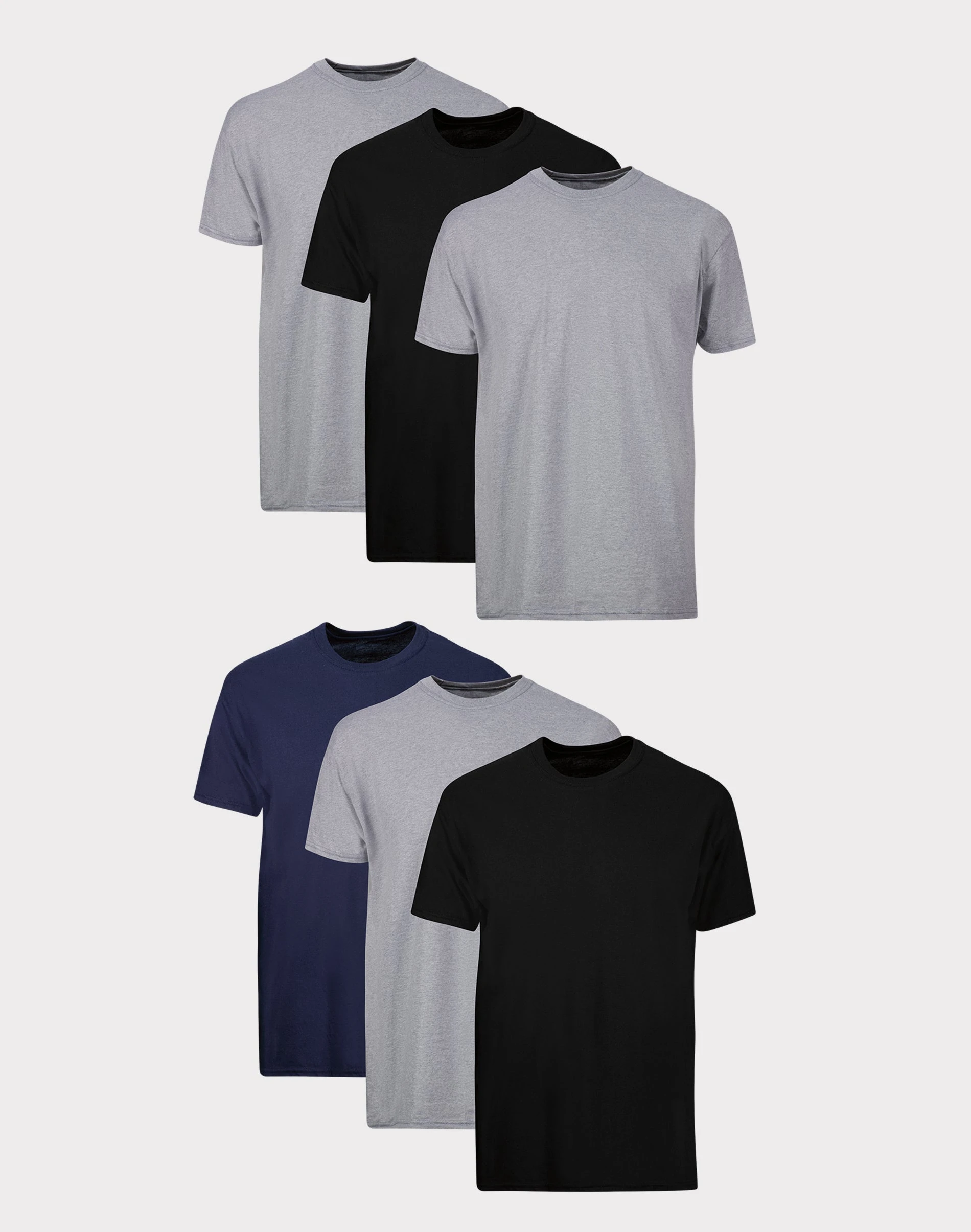 Hanes Men s Value Pack Assorted Crew T-Shirt Undershirts  6 Pack