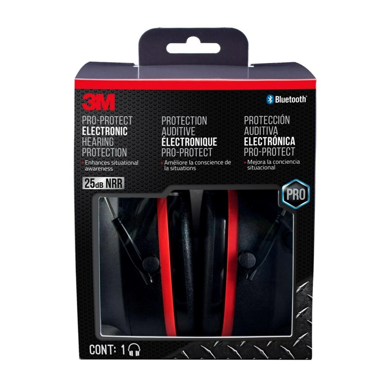 Pro-protect Wireless Electronic Hearing Protectors, Bluetooth, Nrr 25 Db, Black, 1 Pk