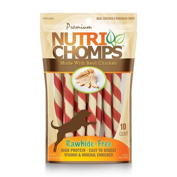 Scott Pet Products TT98896 Nutri Chomps Mini Chicken Twist Dog Treats, 10 Count